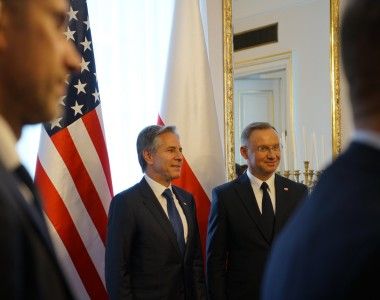 Prezydent RP Andrzej Duda i sekretarz stanu USA Antony Blinken.