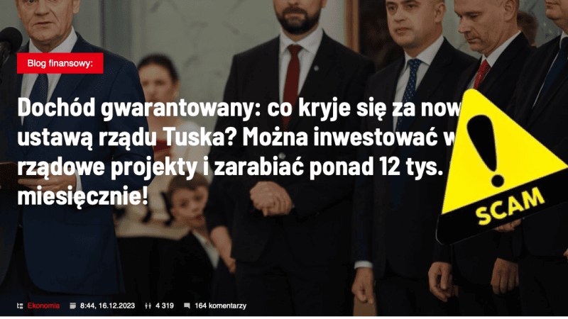 Kolejne oszustwo "na inwestycje" jest promowane na portalu X. Tym razem wykorzystuje wizerunek polityków.