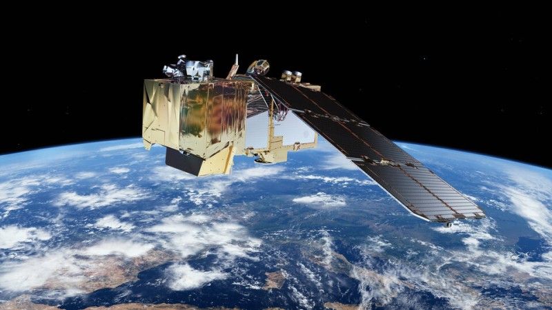 Satelita Sentinel-2 będący częścią europejskiego systemu obserwacji Ziemi - Copernicus.