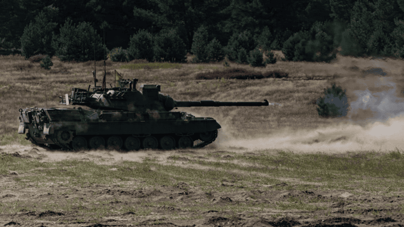 Eks-belgijski Leopard 1A5BE wykorzystywany do szkolenia ukraińskich czołgistów.