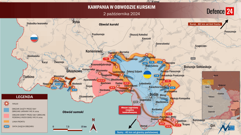 Kampania w obwodzie kurskim, stan na 2 X 2024 r.