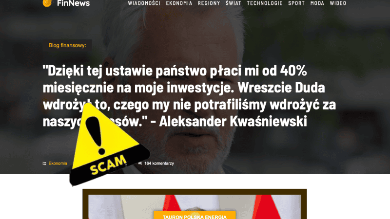 Powracają oszustwa na inwestycje - kolejne reklamy pojawiły się na X (d. Twitter). Tym razem dotknęły byłego prezydenta i Marszałka Sejmu.