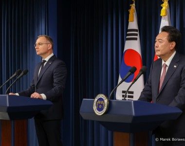 Andrzej Duda, Yoon Suk Yeol, prezydent, Polska, Korea Południowa, Korea, wizyta prezydenta, Seul