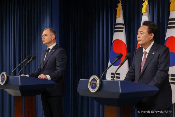 Andrzej Duda, Yoon Suk Yeol, prezydent, Polska, Korea Południowa, Korea, wizyta prezydenta, Seul