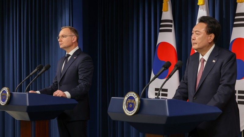 Andrzej Duda, Yoon Suk Yeol, prezydent, Polska, Korea Południowa, Korea, wizyta prezydenta, Seul