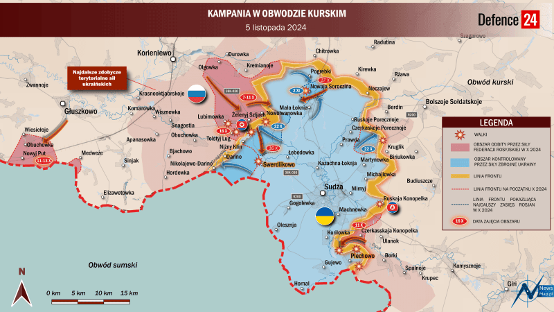 Mapa operacji w obwodzie kurskim