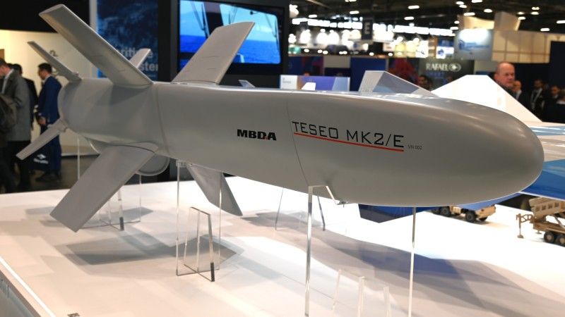 Rakieta Teseo Mk2/E prezentowana przez koncern MBDA w czasie targów Euronaval 2024