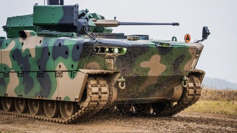 Borsuk IFV at the Wierzbiny MBT shooting range. Land Forces Field Training Centre Orzysz, November 2022.