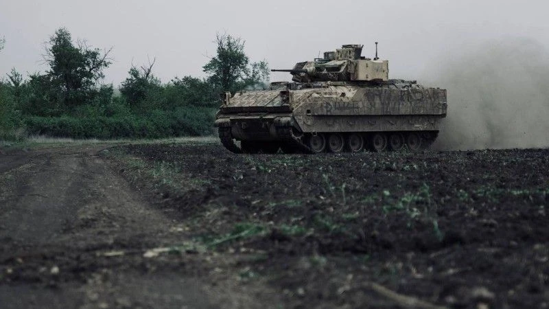Ukraiński bojowy wóz piechoty M2A2ODS-SA należący do 47. Samodzielnej Brygady Zmechanizowanej.
