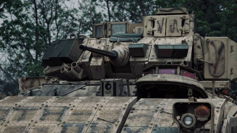 Ukraiński bojowy wóz piechoty M2A2ODS-SA należący do 47. Samodzielnej Brygady Zmechanizowanej.