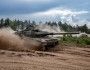 Niemiecki czołg podstawowy Leopard 2A7V na ćwiczeniu Quadriga na Litwie, maj 2024 roku.