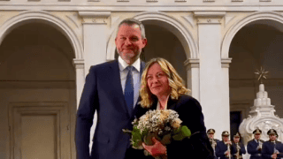 Peter Pellegrini i Giorgia Meloni we Włoszech 14.01.2025