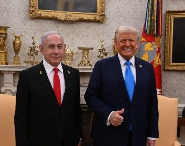 Prezydent USA Donald Trump oraz premier Izraela Binjamin Netanjahu.