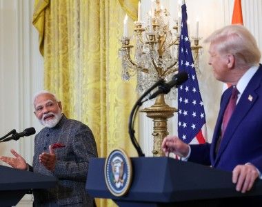 Prezydent USA Donald Trump i premier Indii Narendra Modi.