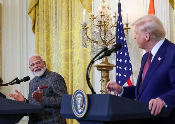 Prezydent USA Donald Trump i premier Indii Narendra Modi.