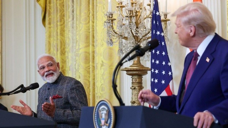 Prezydent USA Donald Trump i premier Indii Narendra Modi.