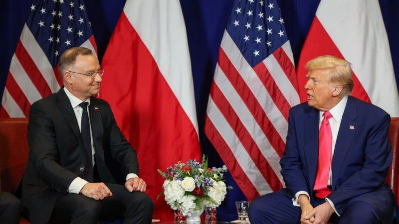 Prezydent Andrzej Duda i prezydent Donald Trump na spotkaniu w Waszyngtonie