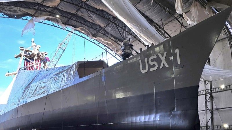 Bezzałogowy okręt USX-1 Defiant, zbudowany w lutym 2025 roku w ramach programu NOMARS