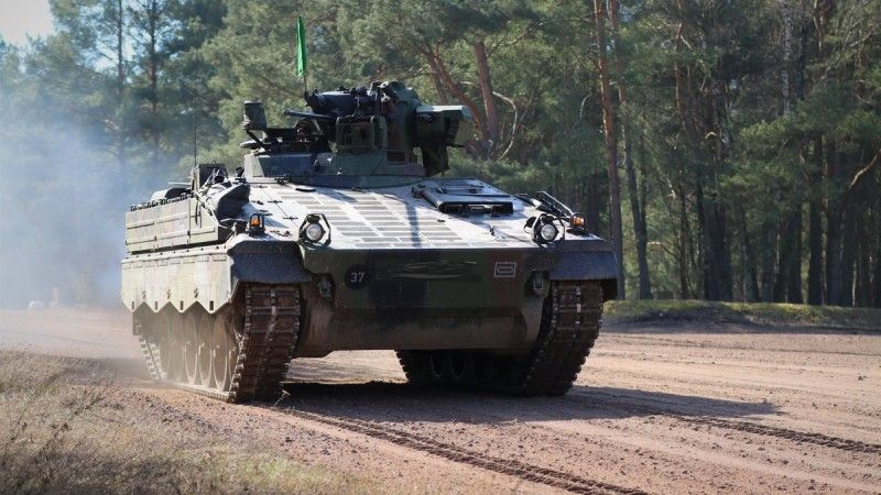 Niemiecki bojowy wóz piechoty Marder 1A3 wykorzystywany do szkolenia ukraińskich żołnierzy.