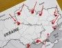 Mapa przedstawiająca miejsca konfliktu na Ukrainie.