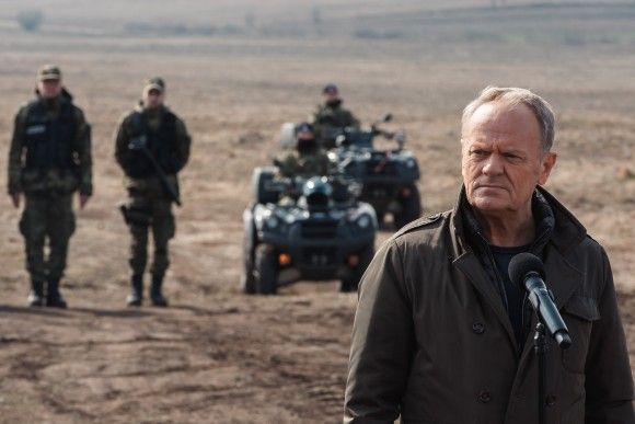Premier Donald Tusk na konferencji prasowej na granicy polsko-białoruskiej