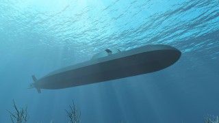 Wizualizacja okrętu podwodnego typu 212CD w zanurzeniu.