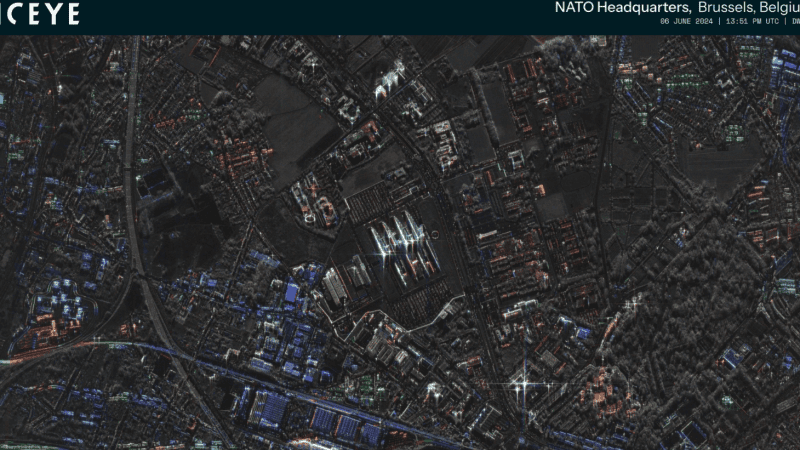 Siedziba NATO w Brukseli sfotografowana przez satelity SAR firmy ICEYE