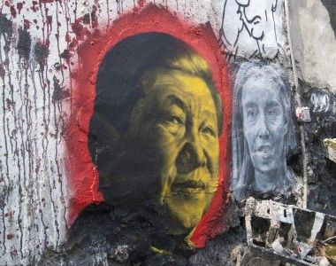 Mural przedstawiający prezydenta ChRL Xi Jinpinga.