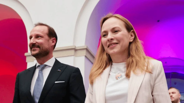 Książę Koronny Norwegii Haakon i ministra funduszy i polityki regionalnej Katarzyna Pełczyńska-Nałęcz