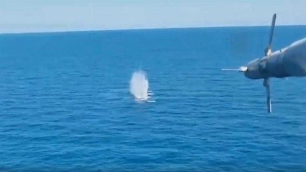 Atak statków powietrznych rosyjskiej floty czarnomorskiej na ukraiński dron nawodny