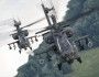 Amerykańskie śmigłowce szturmowe AH-64 Apache w drodze na warszawską defiladę na okoliczność Święta Wojska Polskiego.