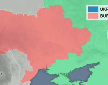 ,,Strefa buforowa" proponowana przez Dmitrija Miedwiediewa objęłaby niemal całą Ukrainę.