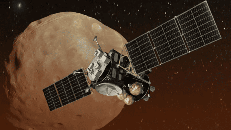Wizualizacja misji Martian Moons eXploration (MMX)