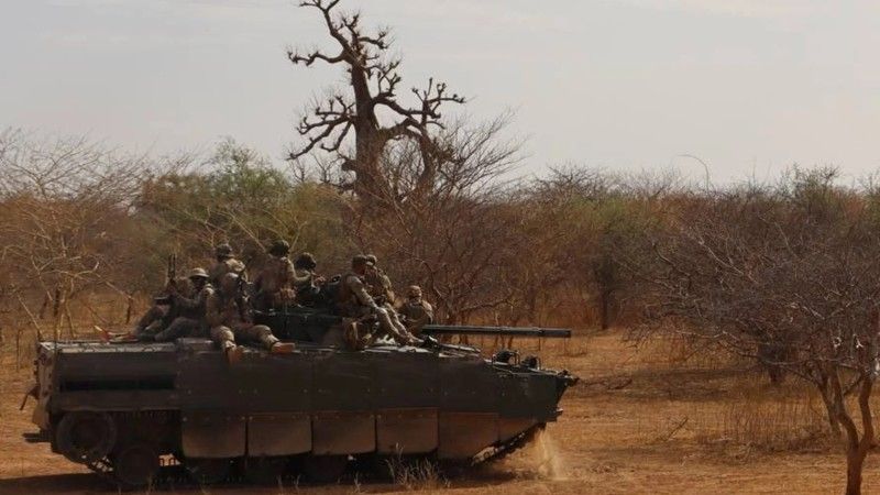 Rosyjski bojowy wóz piechoty BMP-3, eksploatowany w Afryce przez rosyjski korpus ekspedycyjny.