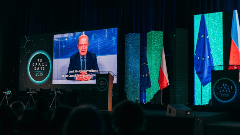 Andrius Kubilius w trakcie otwarcia European Space Days 2025 w Gdańsku.