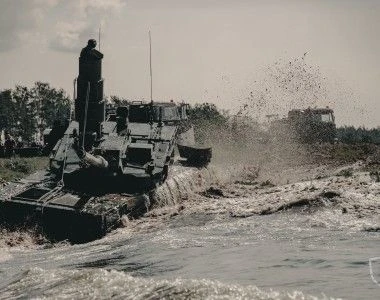 K2 Black panter, 20 Brygada zmechanizowana, pokonywanie przeszkody wodnej, cz`arna pantera