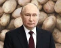 Smutny Władimir Putin na tle kartofli.