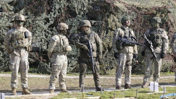 Żołnierze, USA, Polski, Litwy; ćwiczenie Brave Griffin, Litwa, kwiecień 2024