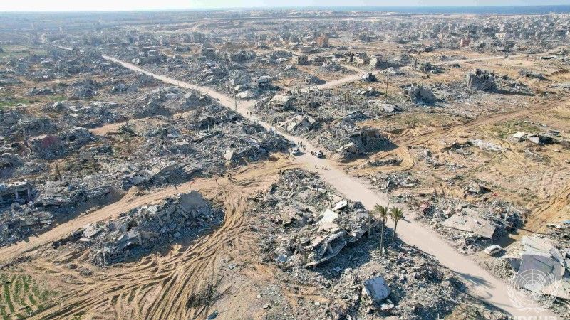 Rafah, zrujnowane po ofensywie Izraela, styczeń 2025