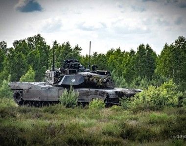 Czołg M1A1FEP Abrams z 1. Warszawskiej Brygady Pancernej na ćwiczeniu „Rozsądny Gronostaj 25”.