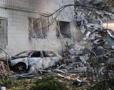 ukraina zniszczenia atak na kijów skutki rosyjskiego ataku