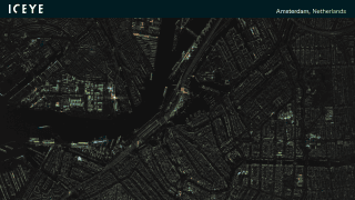 Zdjęcie Amsterdamu wykonane przez satelity radarowe firmy ICEYE.