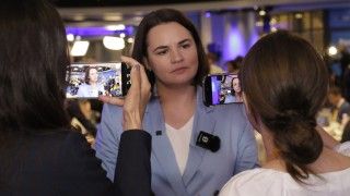 Liderka białoruskiej opozycji Swiatłana Cichanouska na szczycie NATO w Hadze