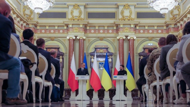 Prezydenci Polski oraz Ukrainy: Andrzej Duda i Wołodymyr Zełeński.