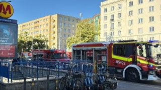 metro warszawa pożar linia M1 stacja Racławicka