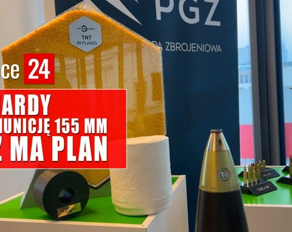 Briefing prasowy MAP, MON i Polskiej Grupy Zbrojeniowej poświęcony planom przyspieszenia produkcji amunicji 155 mm w Polsce.