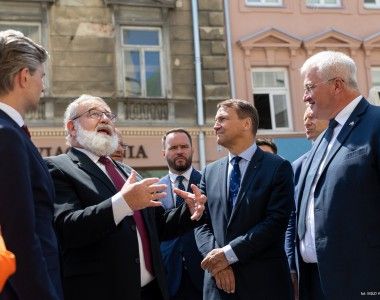 Szefowie MSZ Polski, Ukrainy i Litwy podczas szczytu Trójkąta Lubelskiego.