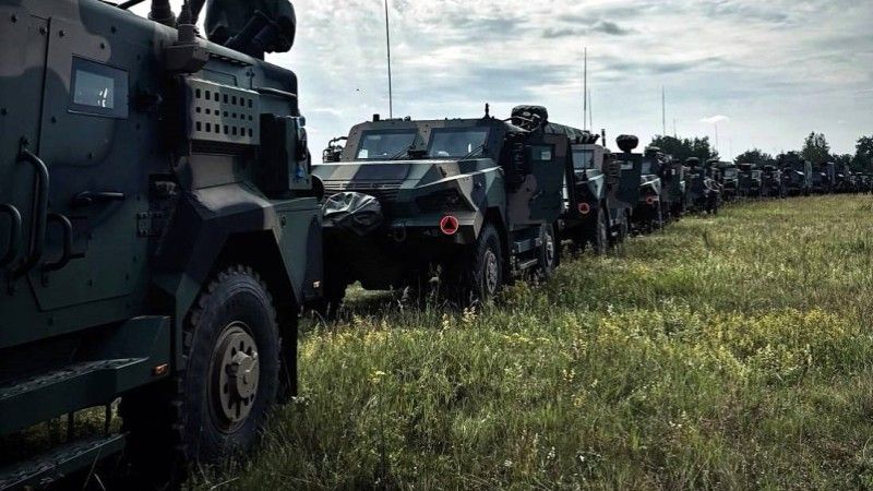 Elementy systemu poszukiwawczo-uderzeniowego Gladius należącego do 1. Mazurskiej Brygady Artylerii.