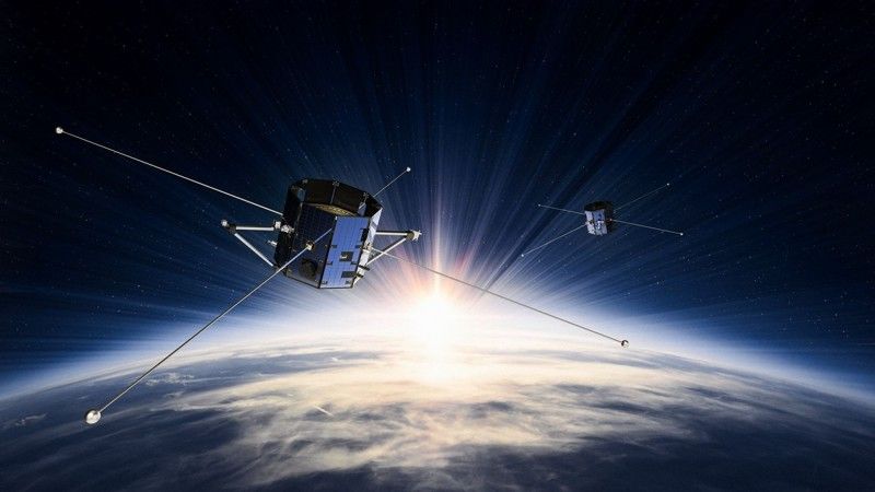 Wizualizacja satelitów misji TRACERS na orbicie okołoziemskiej.