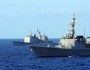 Koreański niszczyciel ROKS „Sejong Daewang” (DDG 991) i amerykański krążownik USS „Chosin” (CG 65) podczas ćwiczenia RIMPAC 2010.